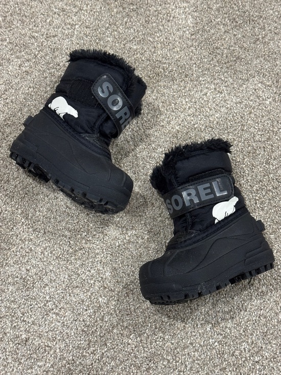 Sorel Other - Sorel Black Kids Winter Snow Boots with White Polar Bear Accent